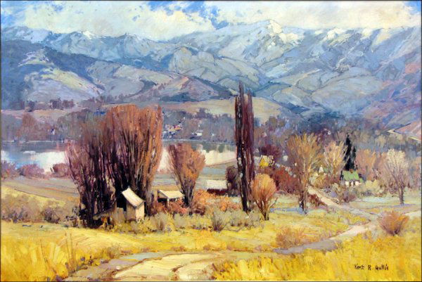 KENT R. WALLIS (AMERICAN, B.1945) MANTUA BAY, 1: KENT R. WALLIS (AMERICAN, B.1945) MANTUA BAY, 1979. Oil on canvas, signed lower right "Kent R. Wallis;" Signed, titled and dated on the stretcher; Frame: 40.50" x 56.25" 31.75" x 47.75"