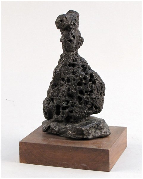 MILTON D. RATNER (AMERICAN, 20TH CENTURY) UNTIT: MILTON D. RATNER (AMERICAN, 20TH CENTURY) UNTITLED SCULPTURE. Bronze with dark brown patina, signed on the base "M. D. Ratner" and numbered 4/6; Raised on a square wood plinth Height: 10"