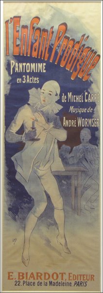 JULES CHERET (1836-1932) L'ENFANT PRODIGUE.: JULES CHERET (1836-1932) L'ENFANT PRODIGUE. Color lithograph 94"x32"