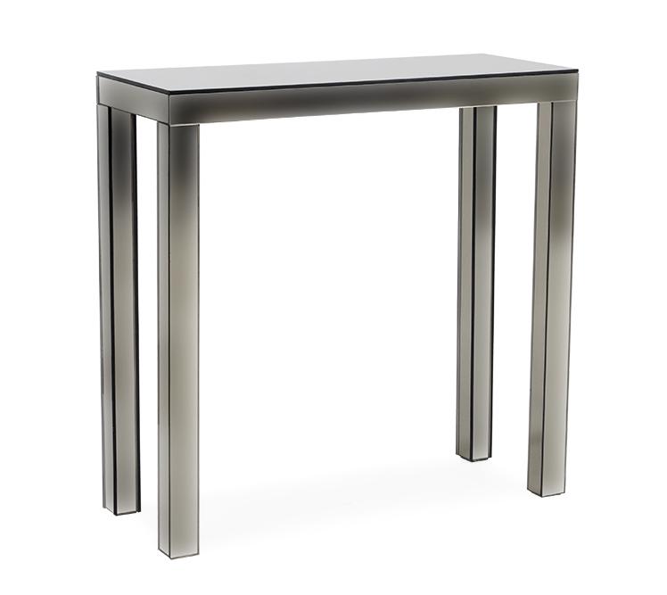 A Contemporary Mirrored Console Table.: A Contemporary Mirrored Console Table. 30" x 30" x 12"
