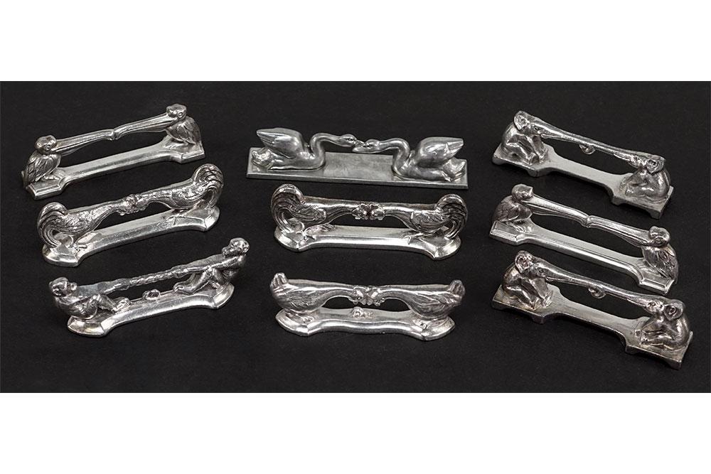A Collection of French Silverplate Animal Knife Rests. (1 of 1)