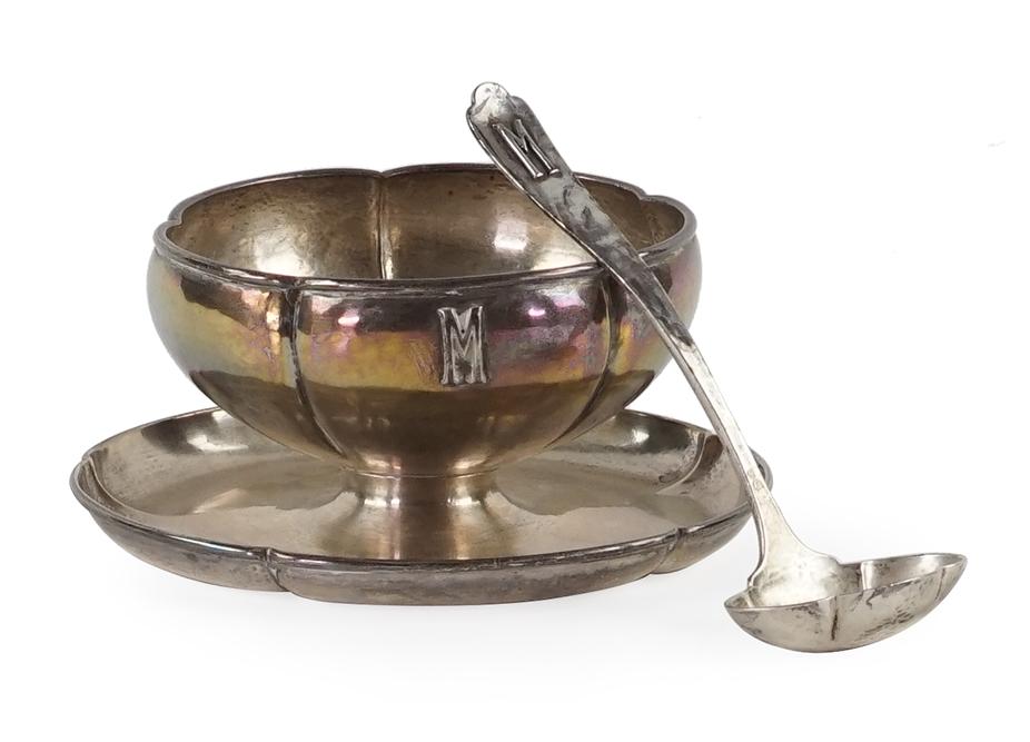 A Kalo Sterling Silver Sauceboat On Stand With Ladle. (1 of 1)