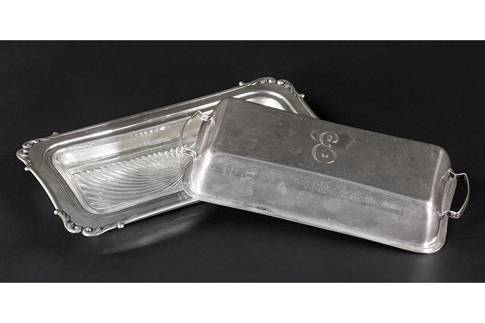 A Sterling Silver Covered Butter Dish. (1 of 1)