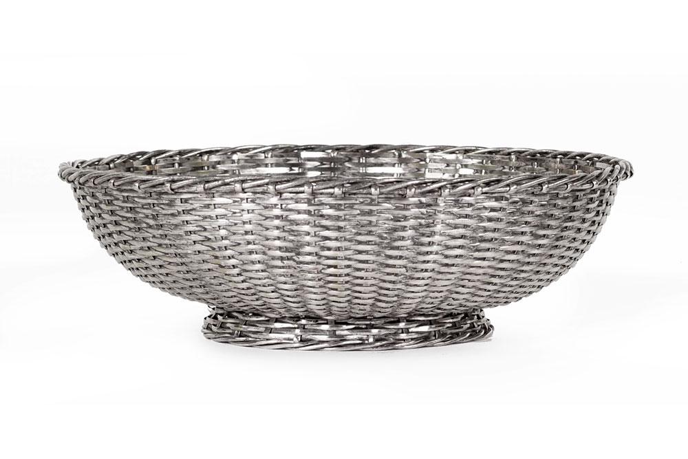 A Christofle Woven Silverplate Round Basket. (1 of 2)
