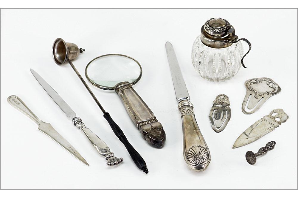 A Collection of Sterling Silver Desk Accessories. (1 of 1)