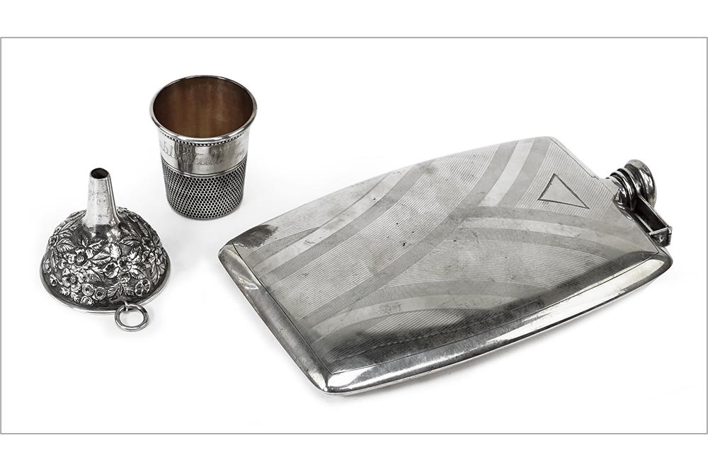 An International Sterling Silver Flask. (1 of 1)