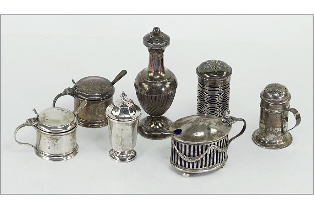 A Pair of English Silver Covered Salt Cellars. (1 of 1)