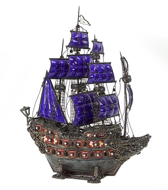 A Continental Sterling Silver Nef. (1 of 2)