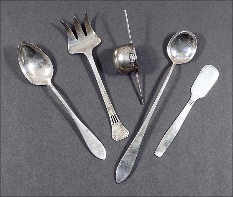 A Collection of Hand Wrought Sterling Silver Utensils. (1 of 1)