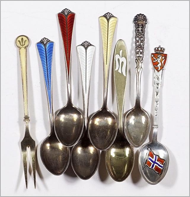 A Set of Four David Andersen Sterling Silver Spoons. (1 of 1)