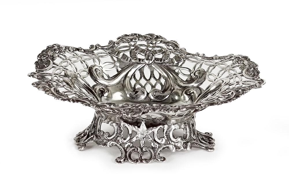 An English Victorian Silver Basket. (1 of 2)