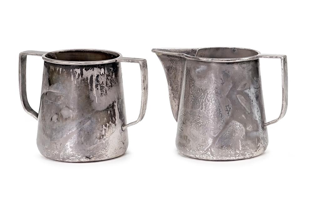 A Kalo Sterling Silver Creamer and Open Sugar Bowl. (1 of 1)