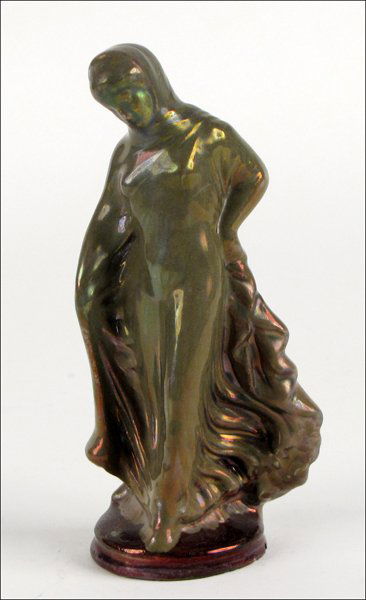 LOIE FULLER IRRIDESCENT CERAMIC SCULPTURE.: LOIE FULLER IRRIDESCENT CERAMIC SCULPTURE. Clement Massier Height: 6.75"