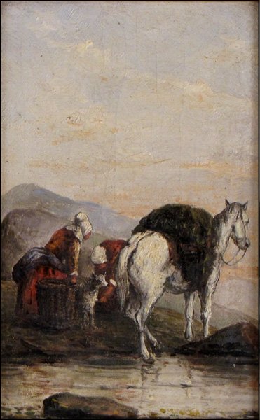 ARTIST UNKNOWN (19TH CENTURY) WOMAN WORKING WIT