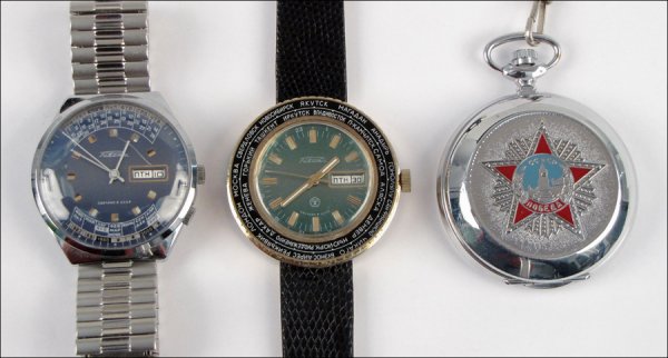TWO RUSSIAN PAKEMA WRIST WATCHES.