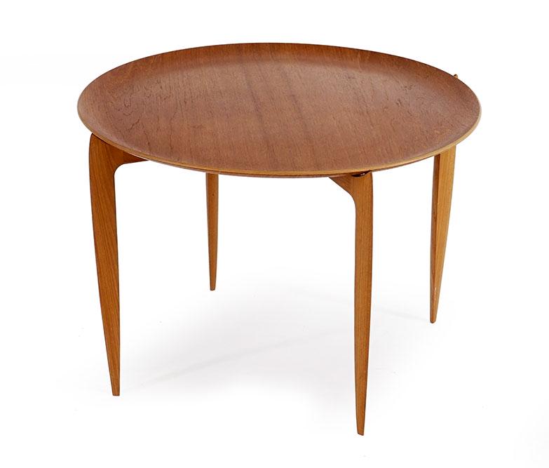 An H. Engholm and Svend Age Willumsen for Fritz Hansen: An H. Engholm and Svend Age Willumsen for Fritz Hansen Teak Tray Table. 17" x 23 1/2"
