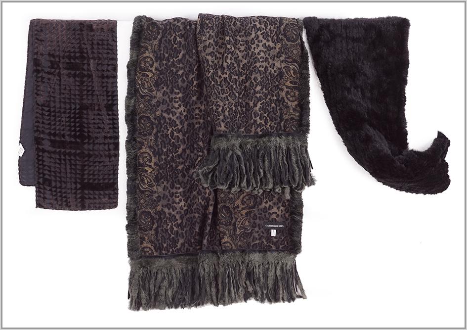 Dena Dyed Mink Scarf and A Cashmere Shaw.: Dena Dyed Mink Scarf and A Cashmere Shaw. Featuring a new with tags Dena dyed mink scarf and a cashmere shaw Shaw: 72" x 25"