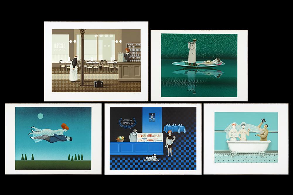 Jan Balet (German 1913-2009) Five Color Lithographs.: Jan Balet (German 1913-2009) Five Color Lithographs. Each pencil signed lower right and numbered from editions of 300, published 1987 by Circle Fine Art, Chicago, unframed Largest: 19 1/2" x 27 1/2"