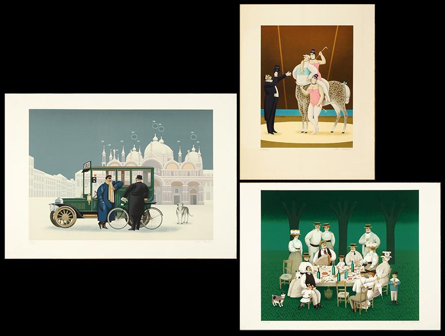 Jan Balet (German 1913-2009) Three Color Lithographs.: Jan Balet (German 1913-2009) Three Color Lithographs. Each pencil signed lower right and numbered from editions of 300 or 30, published by Circle Fine Art, Chicago, unframed Largest: 19 3/4" x 27 1/2"