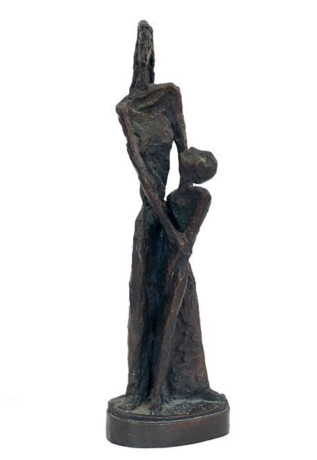 Simon Gordon (American, 1908-1961) Mother and Child.: Simon Gordon (American, 1908-1961) Mother and Child. Patinated bronze figure of a mother and child. Reverse is impressed "S. Gordon" Height: 17 1/2"