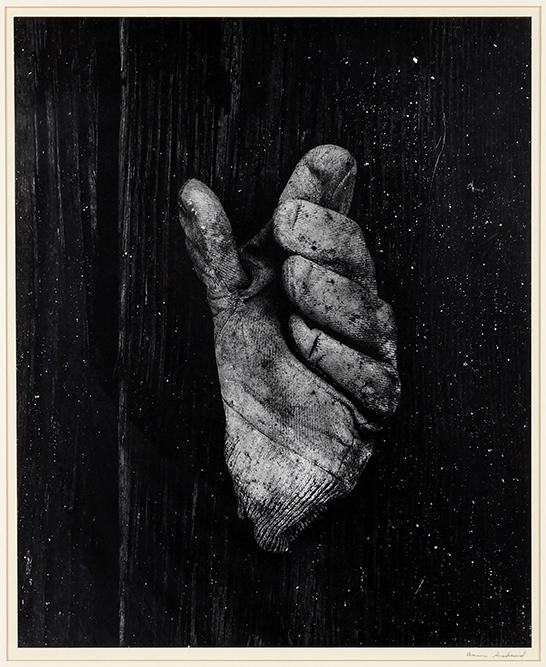 Aaron Siskind (American, 1903-1991) Gloucester IH: Aaron Siskind (American, 1903-1991) Gloucester IH (Glove). Silver gelatin print. Pencil signed lower right; also signed, titled, and dated 1944 on the verso of the mount 16 1/2" x 13 1/2" Frame: 24 3/