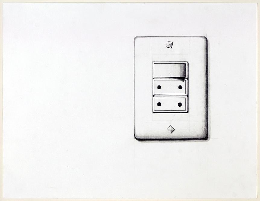 Mauro Giaconi (Argentinian, Contemporary) Light Switch.: Mauro Giaconi (Argentinian, Contemporary) Light Switch. Pencil drawing. Signed on the backing and dated 2006 Sight: 8.75" x 11.5" Frame: 14.25" x 16.25"