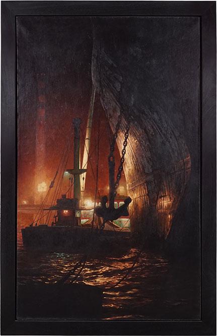 Craig McPherson (American, B. 1948) The Hull.: Craig McPherson (American, B. 1948) The Hull. Oil on linen, 1992. Provenance: Mary Ryan Gallery, New York 60" x 36" Frame: 66 1/4" x 42 1/4"