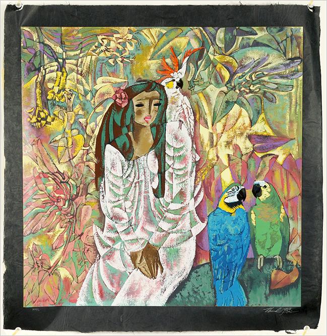 Zhou Ling (Chinese, B. 1941) Quiet Moment.: Zhou Ling (Chinese, B. 1941) Quiet Moment. Nine color serigraphs, pencil signed lower right and numbered from the edition of 100, unframed 33" x 33"