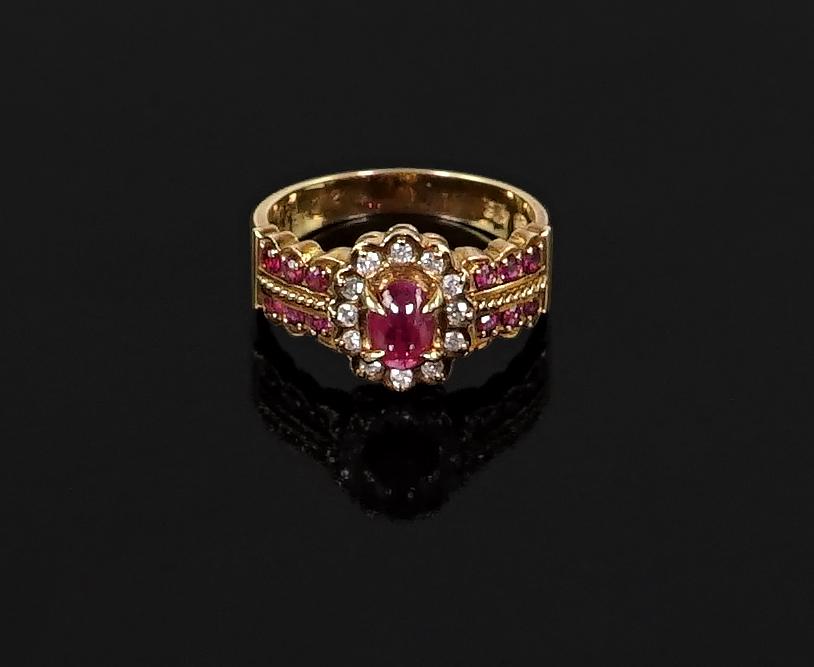 A Ruby and Diamond Ring. (1 of 1)