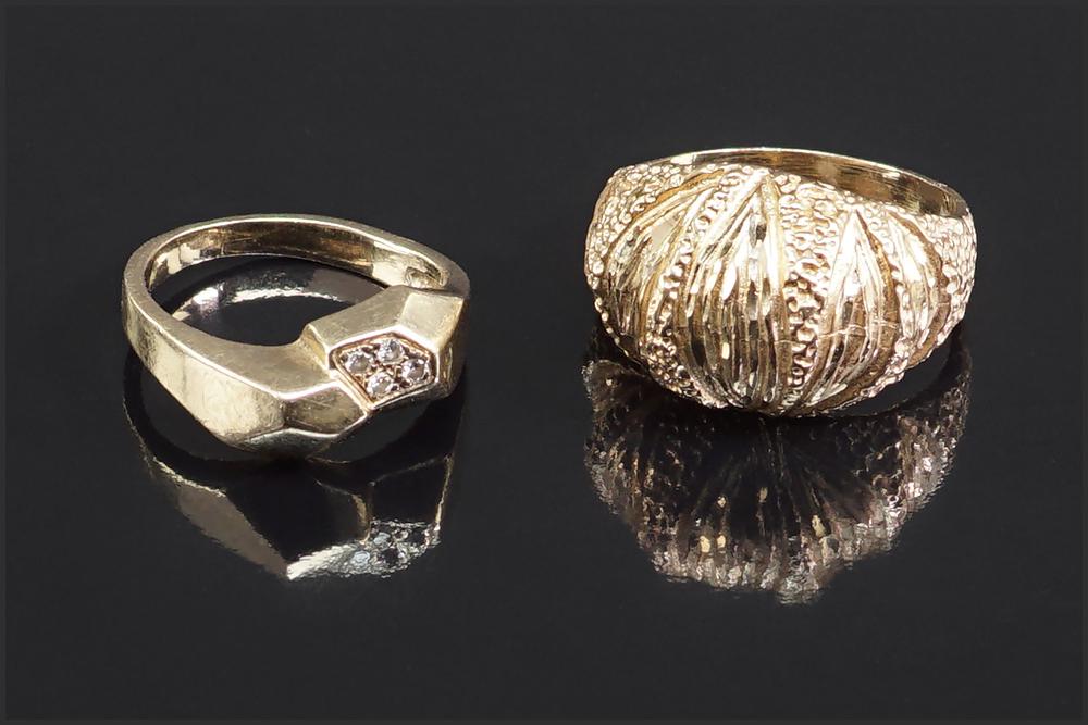 Two 14 Karat Yellow Gold Rings. (1 of 1)