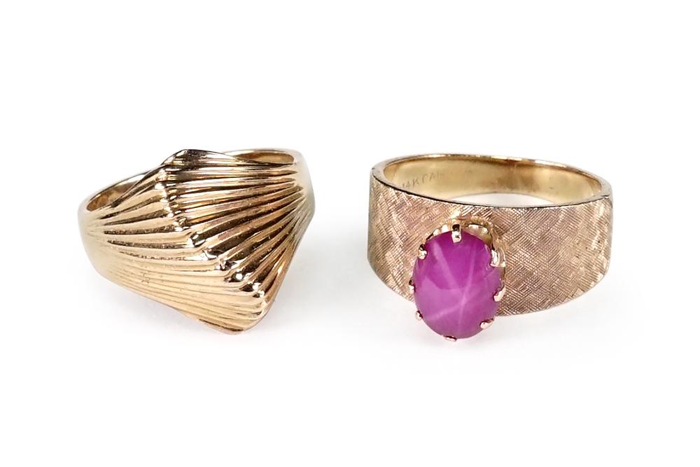 Two 14 Karat Yellow Gold Rings. (1 of 1)