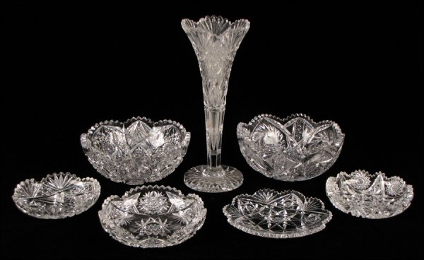 GROUP OF AMERICAN BRILLIANT CUT GLASS.