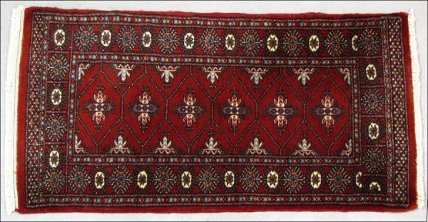 BOKHARA MAT.: BOKHARA MAT. Label from Marshall Field's Width: 24.5" Length: 4'2"