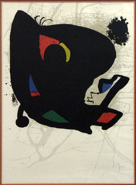 JOAN MIRO (SPANISH 1893-1983) UNTITLED.: JOAN MIRO (SPANISH 1893-1983) UNTITLED. Lithograph, edition 29/100, signed LR Sight: 30" x 22"