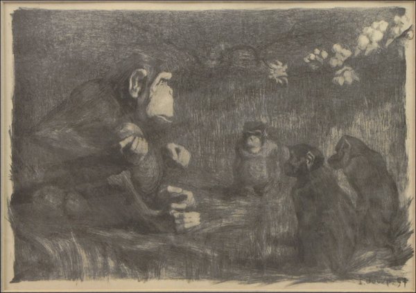 PAUL JOUVE (FRENCH) VINTAGE LITHOGRAPH.: PAUL JOUVE (FRENCH) VINTAGE LITHOGRAPH. 1894 image 9"x13"