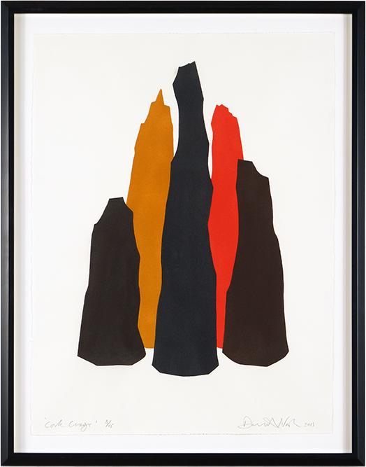 David Nash (British, B. 1945) Cork Crags.: David Nash (British, B. 1945) Cork Crags. Stencil, pencil signed lower right, dated 2013, titled, and numbered 8/15 Sheet: 29 3/4" x 22 1/4" Frame: 34 1/2" x 27"