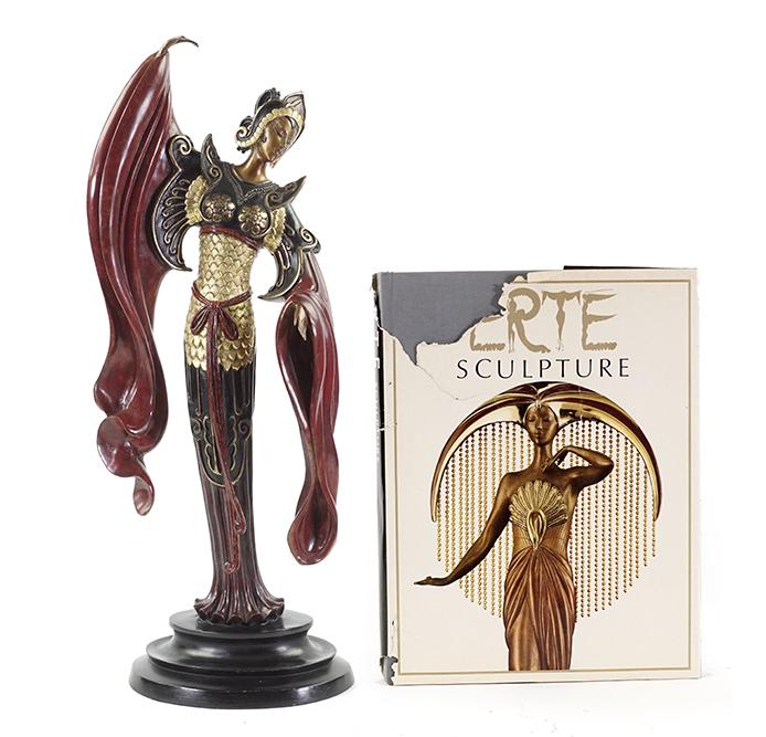 Romain de Tirtoff 'Erte' (Russian-French, 1892-1990): Romain de Tirtoff 'Erte' (Russian-French, 1892-1990) Chinese Legend. Patinated bronze, signed, numbered 210/500, dated 1988, and with the Seven Arts foundry mark within the base. Together with a hardc