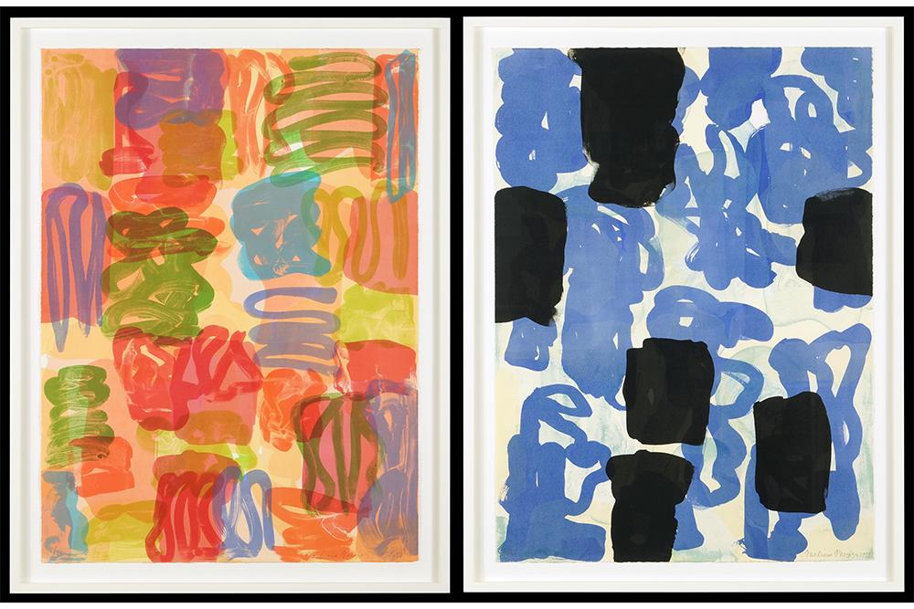 Melissa Meyer (American, B. 1946) 'Wilde II' and 'Wilde: Melissa Meyer (American, B. 1946) 'Wilde II' and 'Wilde VI'. Two color lithographs, each pencil signed lower right, dated 1998, and numbered 5/35 Each: 38 1/4" x 28" Frame: 42 3/4" x 32 1/2"