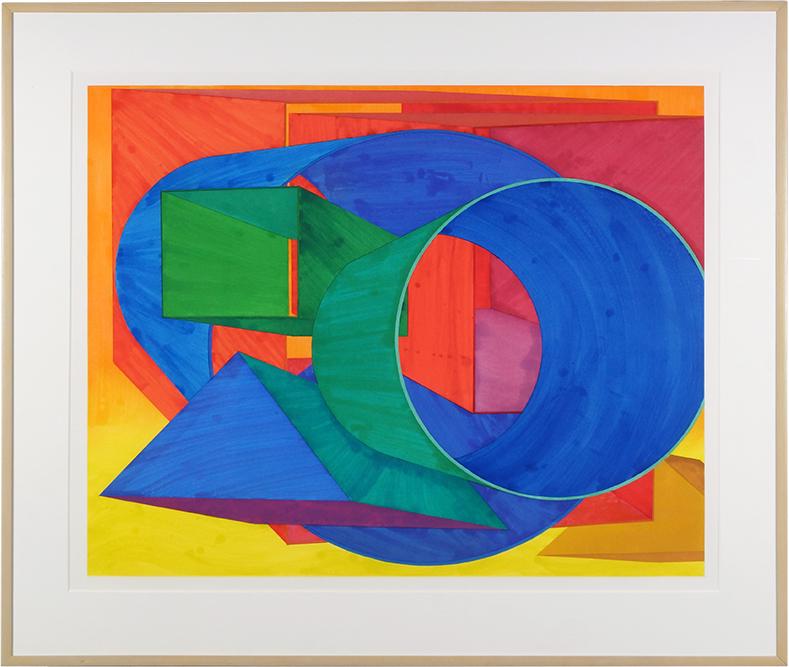 Al Held (American, 1928-2005) Magenta.: Al Held (American, 1928-2005) Magenta. Color aquatint, 1990, pencil signed en verso, numbered 18/50, and dated '90. Provenance: Viart Corporation, NY 35 1/2" x 44 3/4" Frame: 48" x 56 3/4"