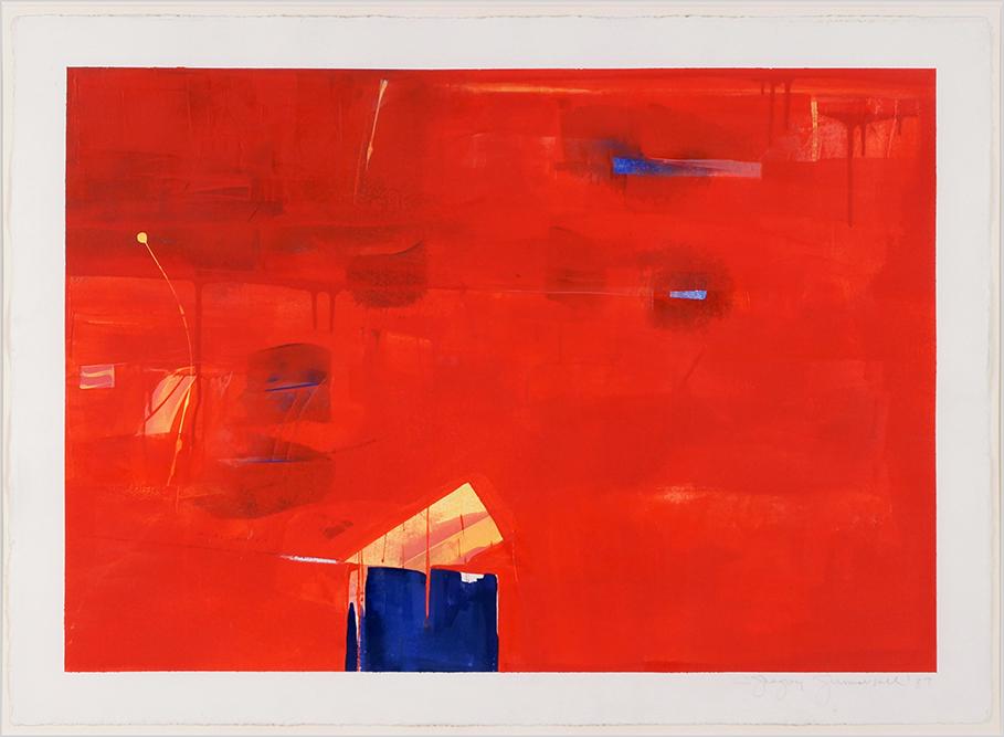 Gregory Gummersall (American, B. 1947) Title Unknown.: Gregory Gummersall (American, B. 1947) Title Unknown. Acrylic on paper, pencil signed lower right and dated '87 25 1/2" x 36 3/4" Frame: 41" x 52 1/4"