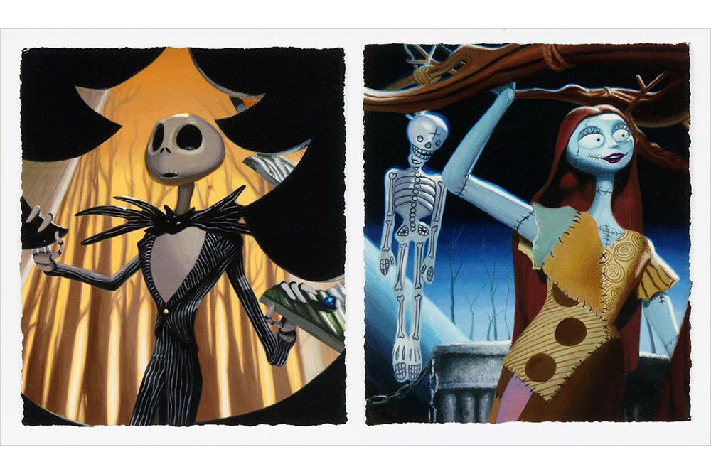 Touchstone Pictures Trick or Tree: Sally and Jack.: Touchstone Pictures Trick or Tree: Sally and Jack. Approximately 50 combined color offset lithographs of the two images, unframed Each: 7" x 6"
