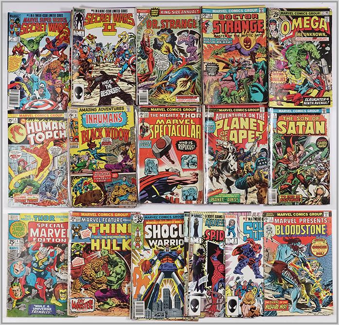 A Group of Bronze Age Marvel Comic Books.: A Group of Bronze Age Marvel Comic Books. Consisting of Planet of the Apes, 7 issues between #1-10, Amazing Adventures The Inhumans and the Black Widow issues 2 & 8, The Most Uncanny Heroes of All the