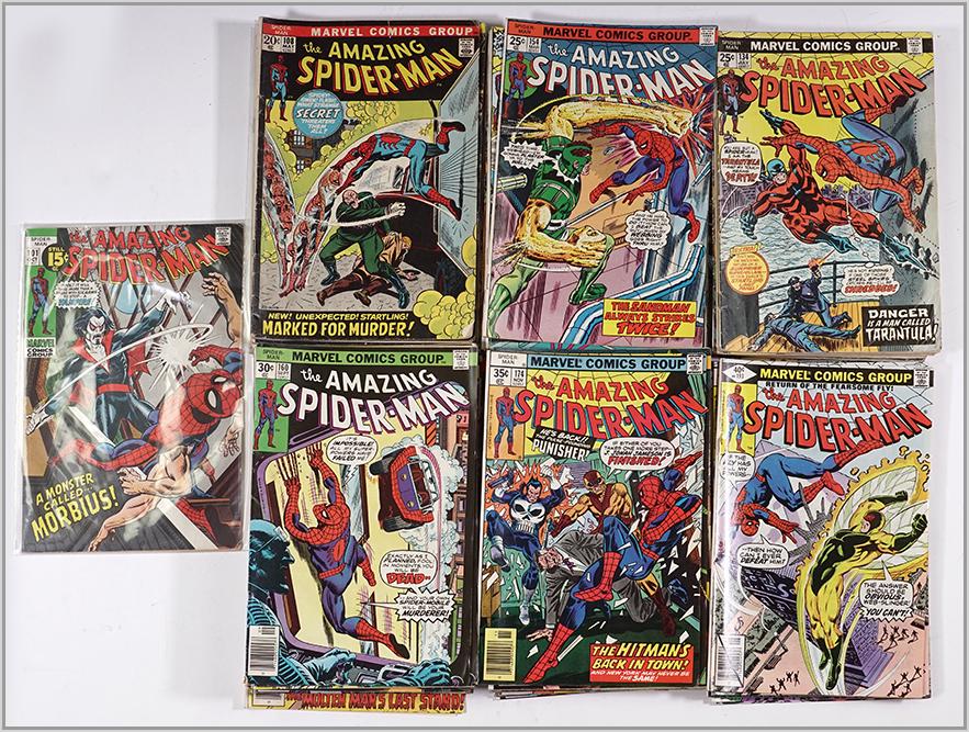 Marvel The Amazing Spider-Man Bronze Age Comic Books.: Marvel The Amazing Spider-Man Bronze Age Comic Books. Consisting of 74 various issues of The Amazing Spider-Man, between issue 101 to 188, dating 1972 to 78