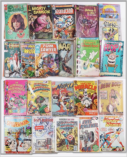 A Group of Golden Key, Atlas, DC, Marvel, Harvey and: A Group of Golden Key, Atlas, DC, Marvel, Harvey and Epic Comic Books. Consisting of 23 Harvey comics, 9 Golden Key, 8 Atlas, 16 Whitman, 14 Elric comics and 60 other various comic companies