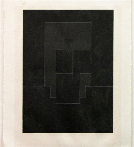 ROBYN DENNY (BRITISH, B.1930) GRAFFITI 25.: ROBYN DENNY (BRITISH, B.1930) GRAFFITI 25. Etching, 1977, on Arches paper, signed, dated, titled and numbered in pencil in the lower margin, edition 6/15; Loose sheet, but retains a portion of the car