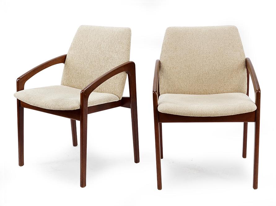 A Pair of Kai Kristiansen Danish Teak Open Armchairs. (1 of 1)