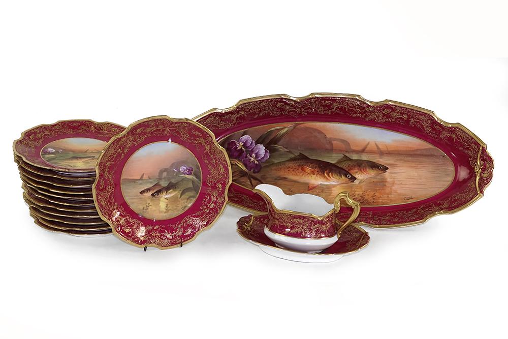A French Porcelain Fish Service. (1 of 1)