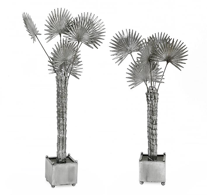 A Pair of Metal Palm Trees in Stand. (1 of 13)