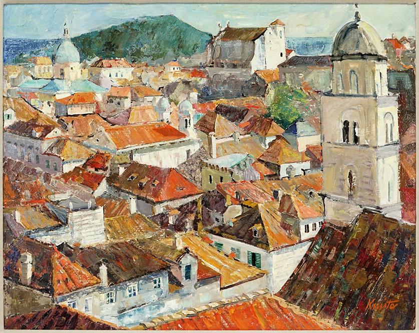 Franciszek Kmita (Polish, 1926-2013) Dubrovnik - Dachy. (1 of 5)