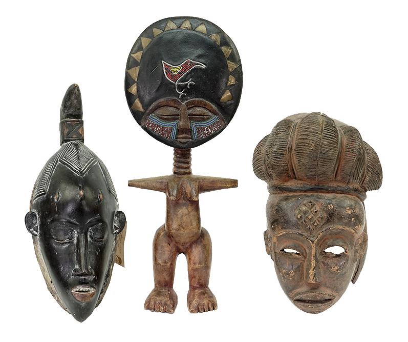 Two African Carved Wood Masks. (1 of 1)